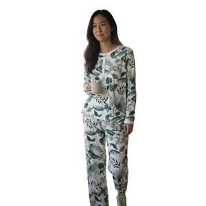 Hart+Land Banana Leaves Patterned Organic Pima Cotton Women’s Pajama Set Size S